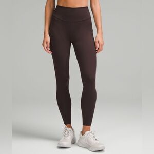 Lululemon Fast and Free high rise tight 28’ with pockets size 6 in Espresso